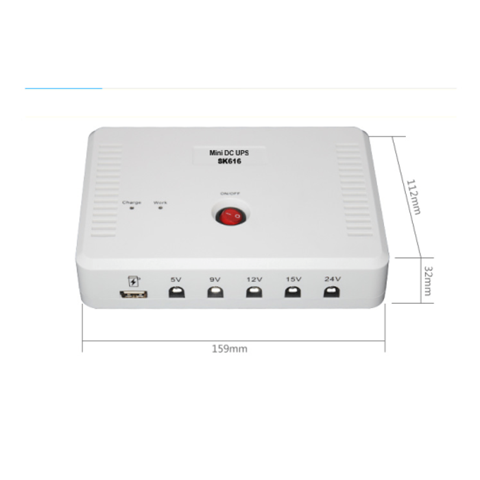 SKE SK616 Mini DC UPS for Wifi Router +ONU + IP CAMERA/ CC...